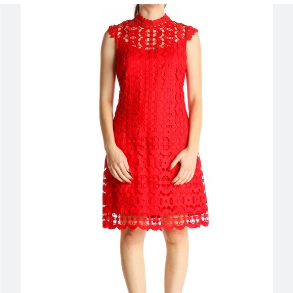 Laundry by Shelli Segal Red Lace Dress size 4 - Picture 5 of 6